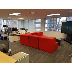 US Foods remodeled offices with couch and tv